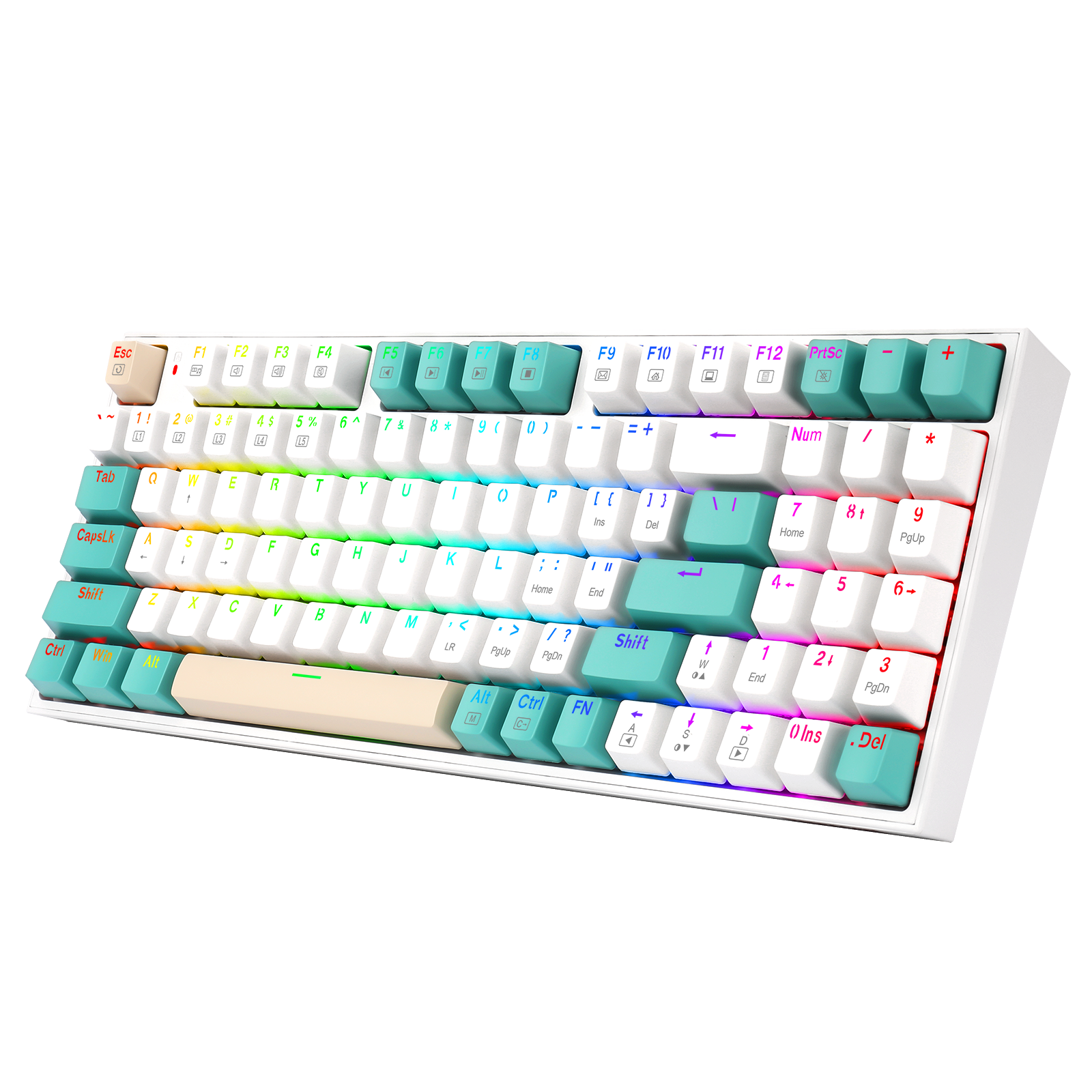 Redragon K643WGC-RGB-PRO 94 tombol Keyboard Gaming Mekanik Tiga Mode Bluetooth+2.4G+Kabel