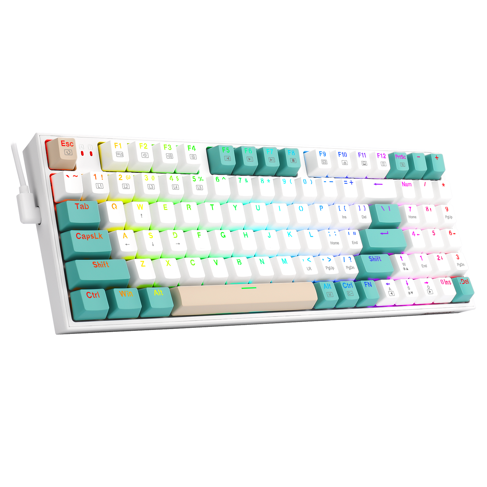 Redragon K643WGC-RGB-PRO 94 tombol Keyboard Gaming Mekanik Tiga Mode Bluetooth+2.4G+Kabel