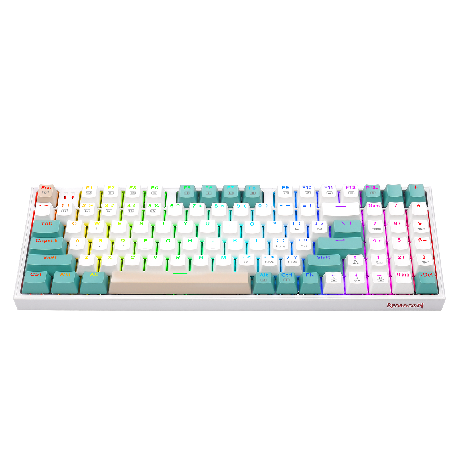 Redragon K643WGC-RGB-PRO 94 tombol Keyboard Gaming Mekanik Tiga Mode Bluetooth+2.4G+Kabel