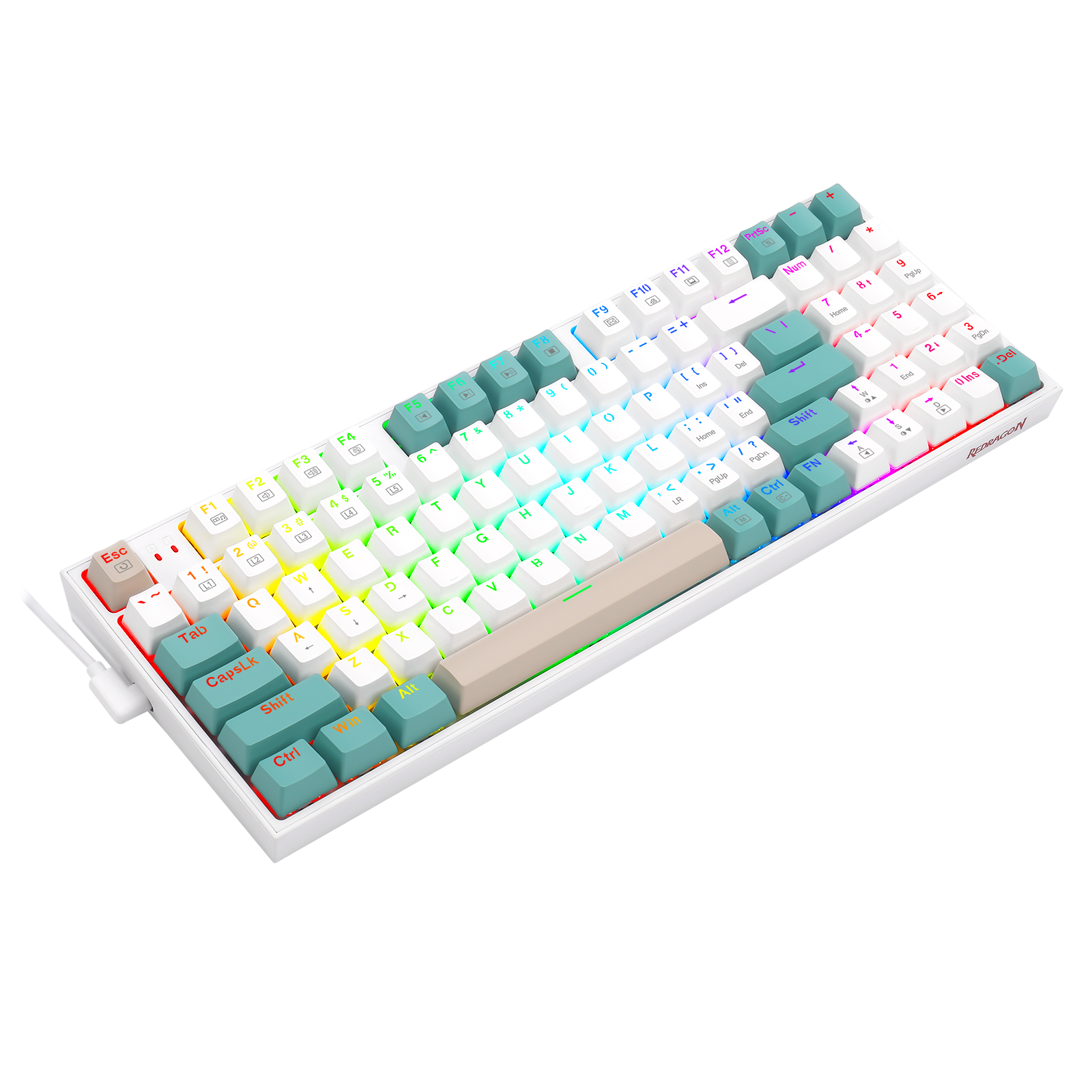 Redragon K643WGC-RGB-PRO 94 tombol Keyboard Gaming Mekanik Tiga Mode Bluetooth+2.4G+Kabel