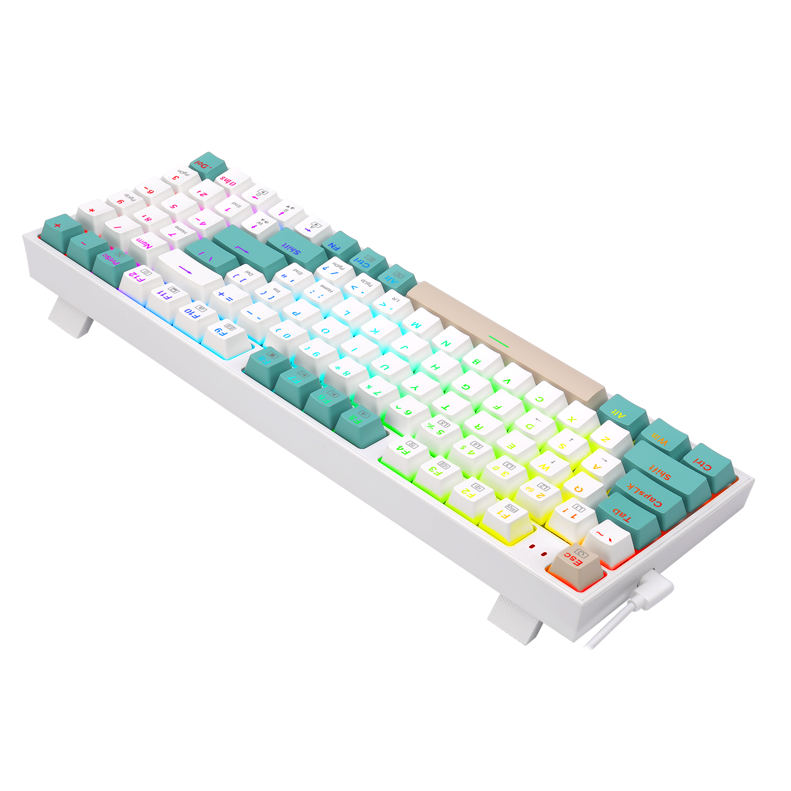 Redragon K643WGC-RGB-PRO 94 tombol Keyboard Gaming Mekanik Tiga Mode Bluetooth+2.4G+Kabel