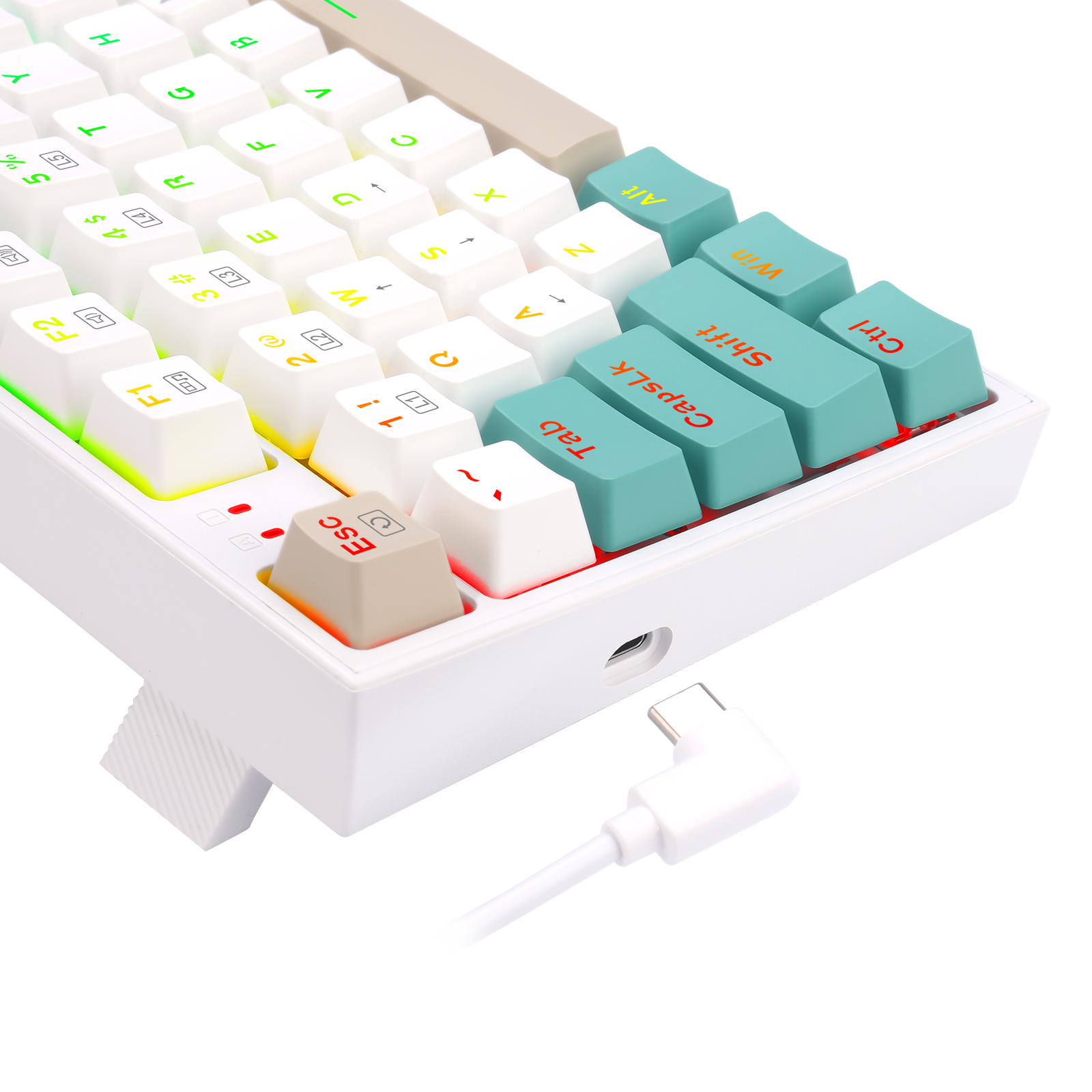 Redragon K643WGC-RGB-PRO 94 tombol Keyboard Gaming Mekanik Tiga Mode Bluetooth+2.4G+Kabel
