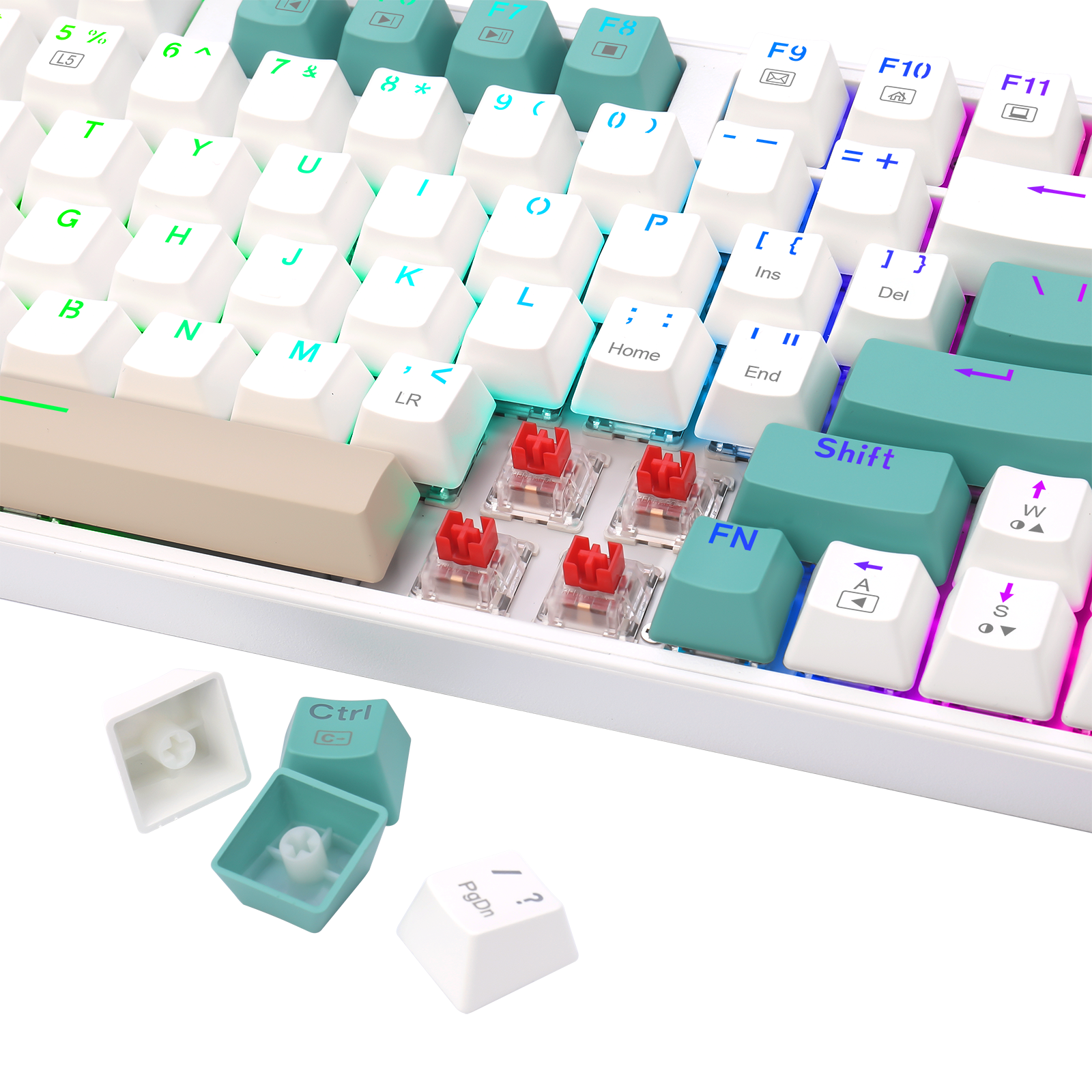 Redragon K643WGC-RGB-PRO 94 tombol Keyboard Gaming Mekanik Tiga Mode Bluetooth+2.4G+Kabel
