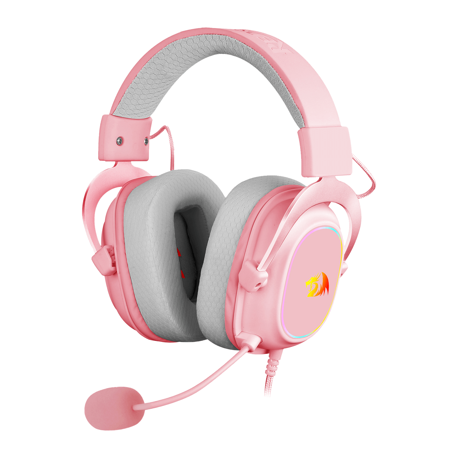 Redragon H510 Zeus-X RGB Pink Wired Gaming Headset - 7.1 Surround Sound - 53MM Audio Drivers in Memory Foam Ear Pads w/Durable Fabric Cover- Multi Platforms Headphone - USB Powered for PC/PS4/NS