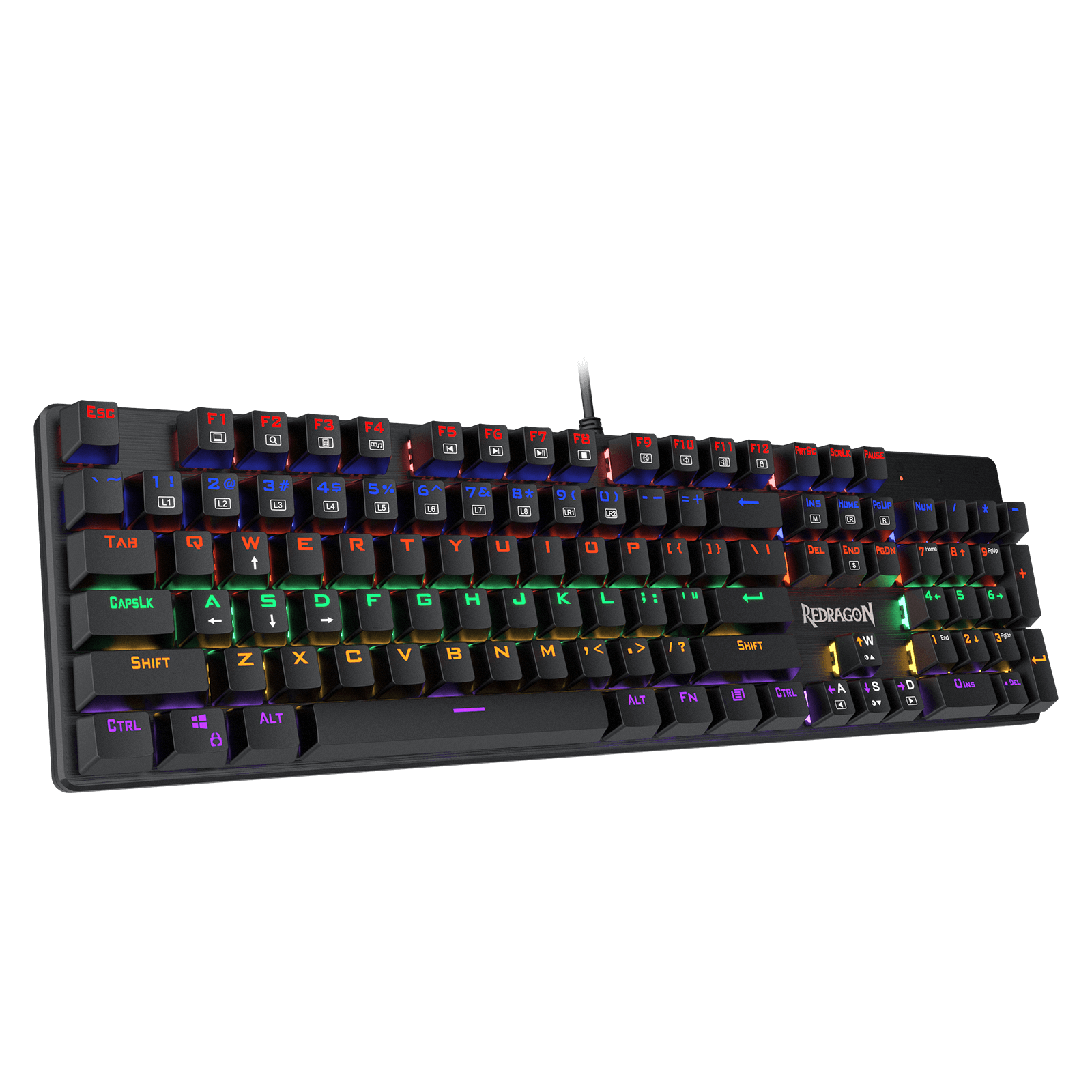 Keyboard Gaming Redragon K608 Valheim Rainbow, Keyboard Mekanis NKRO 104 Tombol
