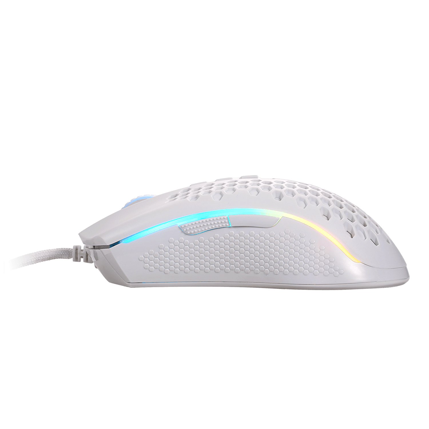 Mouse Gaming RGB Ringan Redragon M808 Storm White, Casing Sarang Lebah Ultraringan 85g - Sensor Optik 12.400 DPI