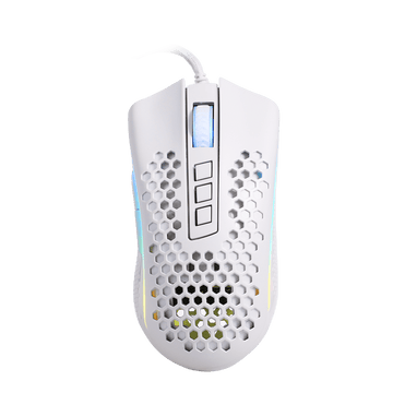 Mouse Gaming RGB Ringan Redragon M808 Storm White, Casing Sarang Lebah Ultraringan 85g - Sensor Optik 12.400 DPI