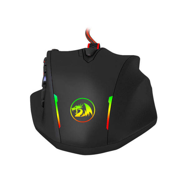 Redragon M908 IMPACT MMO Gaming Mouse up to 12,400 DPI High Precision  Mouse for PC, 18 Programmable Buttons, Weight Tuning Cartridge, 12 Side Buttons, 5 programmable user profiles, 16.8 Million Customizing LED Color Option