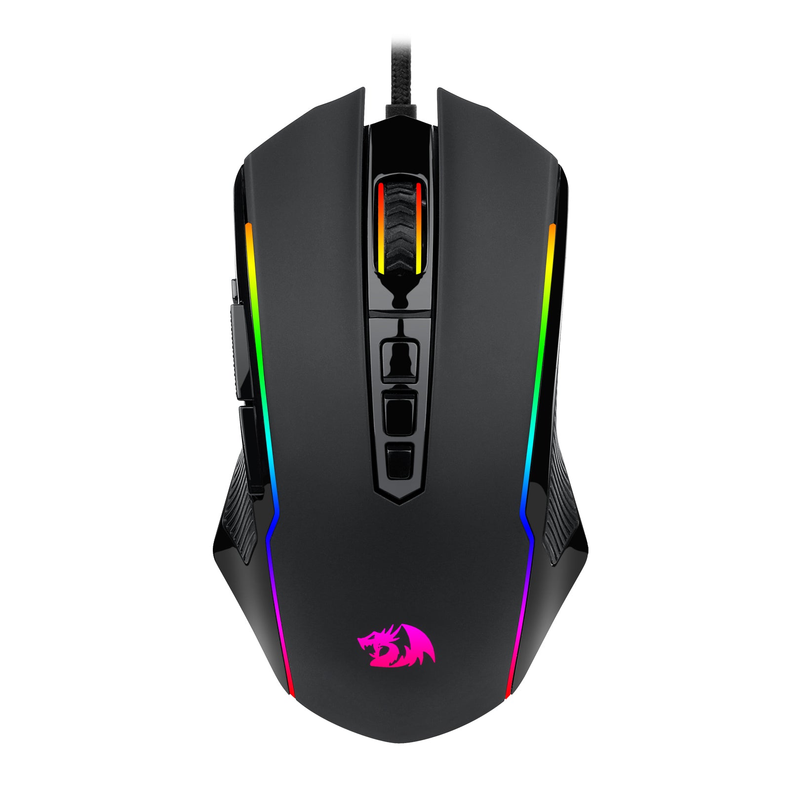 M910-K Gaming Mouse, Redragon PC Gaming Mice dengan Lampu Latar RGB, 8000 DPI yang Dapat Disesuaikan, Mouse Gaming Berkabel Optik dengan 9 Tombol yang Dapat Diprogram & Tombol Tembak, Mouse Gaming PC untuk Windows/Mac, Hitam