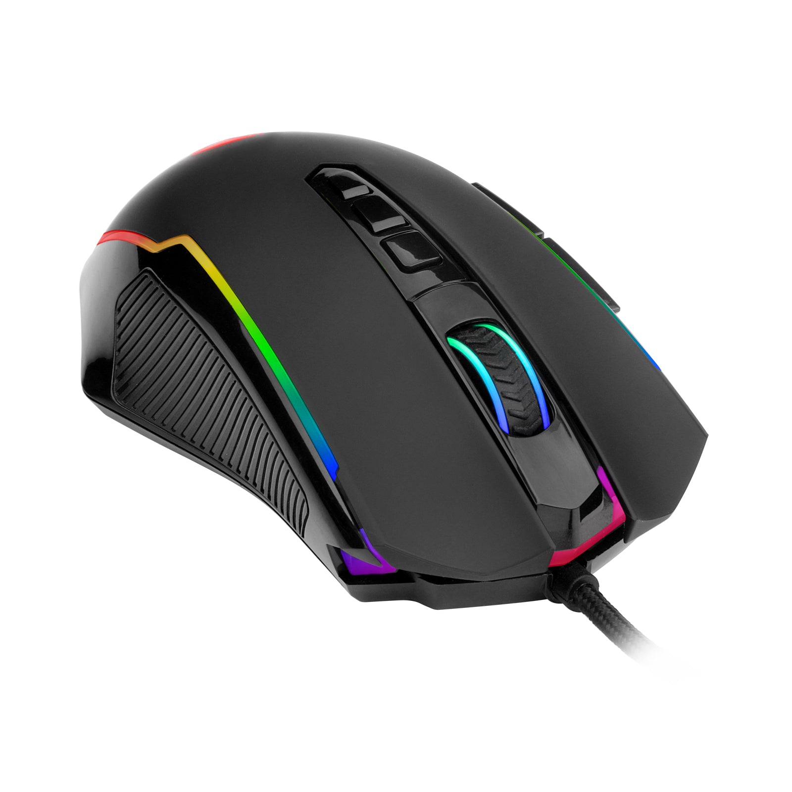 M910-K Gaming Mouse, Redragon PC Gaming Mice dengan Lampu Latar RGB, 8000 DPI yang Dapat Disesuaikan, Mouse Gaming Berkabel Optik dengan 9 Tombol yang Dapat Diprogram & Tombol Tembak, Mouse Gaming PC untuk Windows/Mac, Hitam