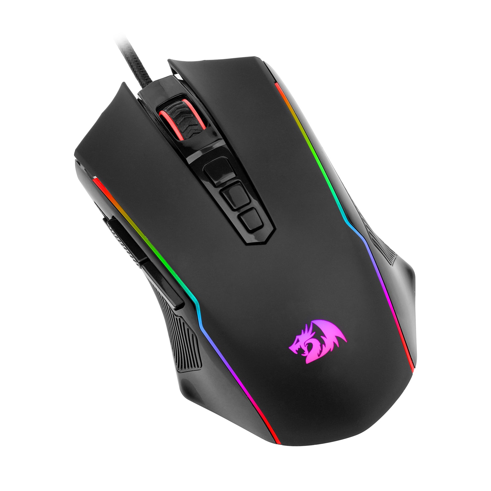 M910-K Gaming Mouse, Redragon PC Gaming Mice dengan Lampu Latar RGB, 8000 DPI yang Dapat Disesuaikan, Mouse Gaming Berkabel Optik dengan 9 Tombol yang Dapat Diprogram & Tombol Tembak, Mouse Gaming PC untuk Windows/Mac, Hitam