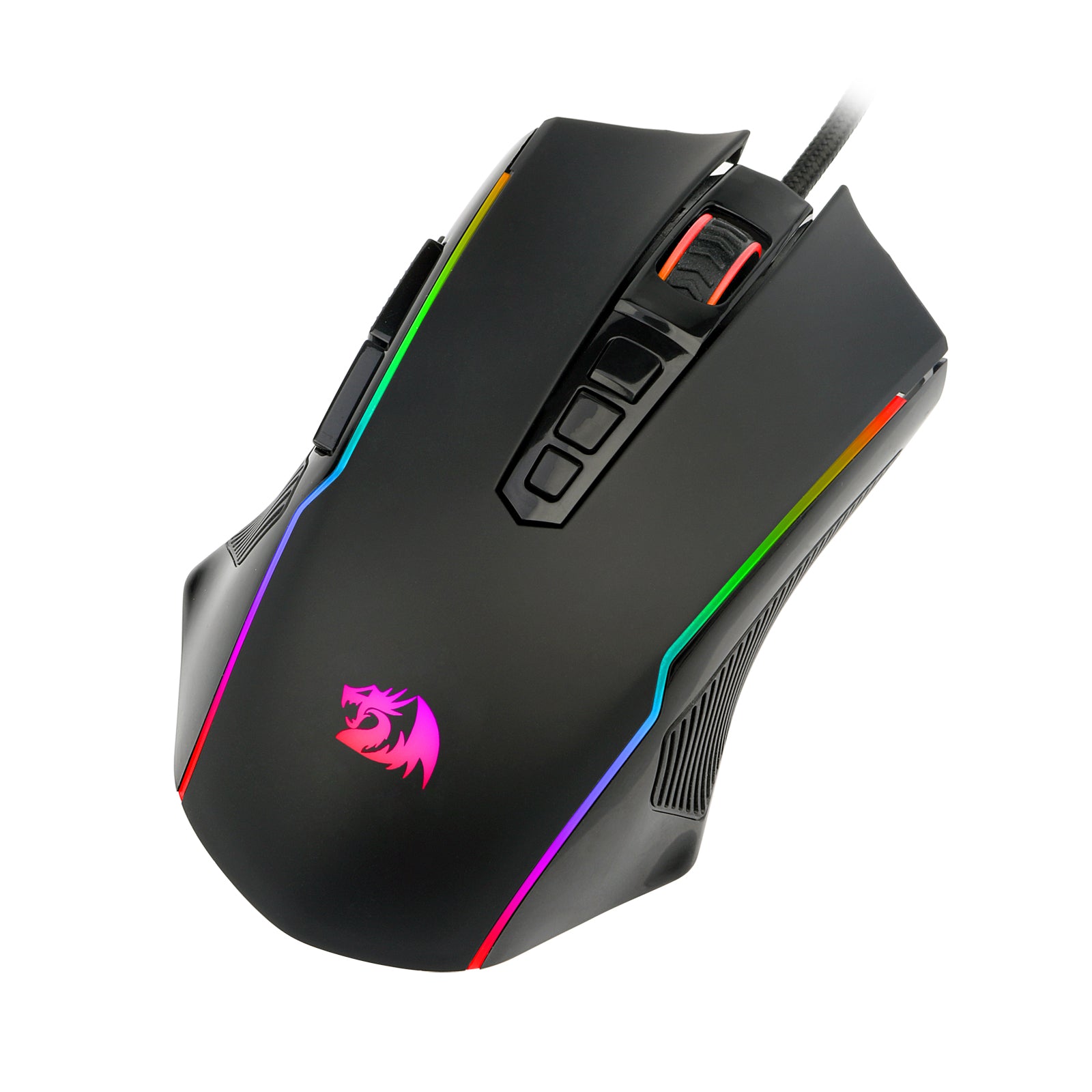 M910-K Gaming Mouse, Redragon PC Gaming Mice dengan Lampu Latar RGB, 8000 DPI yang Dapat Disesuaikan, Mouse Gaming Berkabel Optik dengan 9 Tombol yang Dapat Diprogram & Tombol Tembak, Mouse Gaming PC untuk Windows/Mac, Hitam