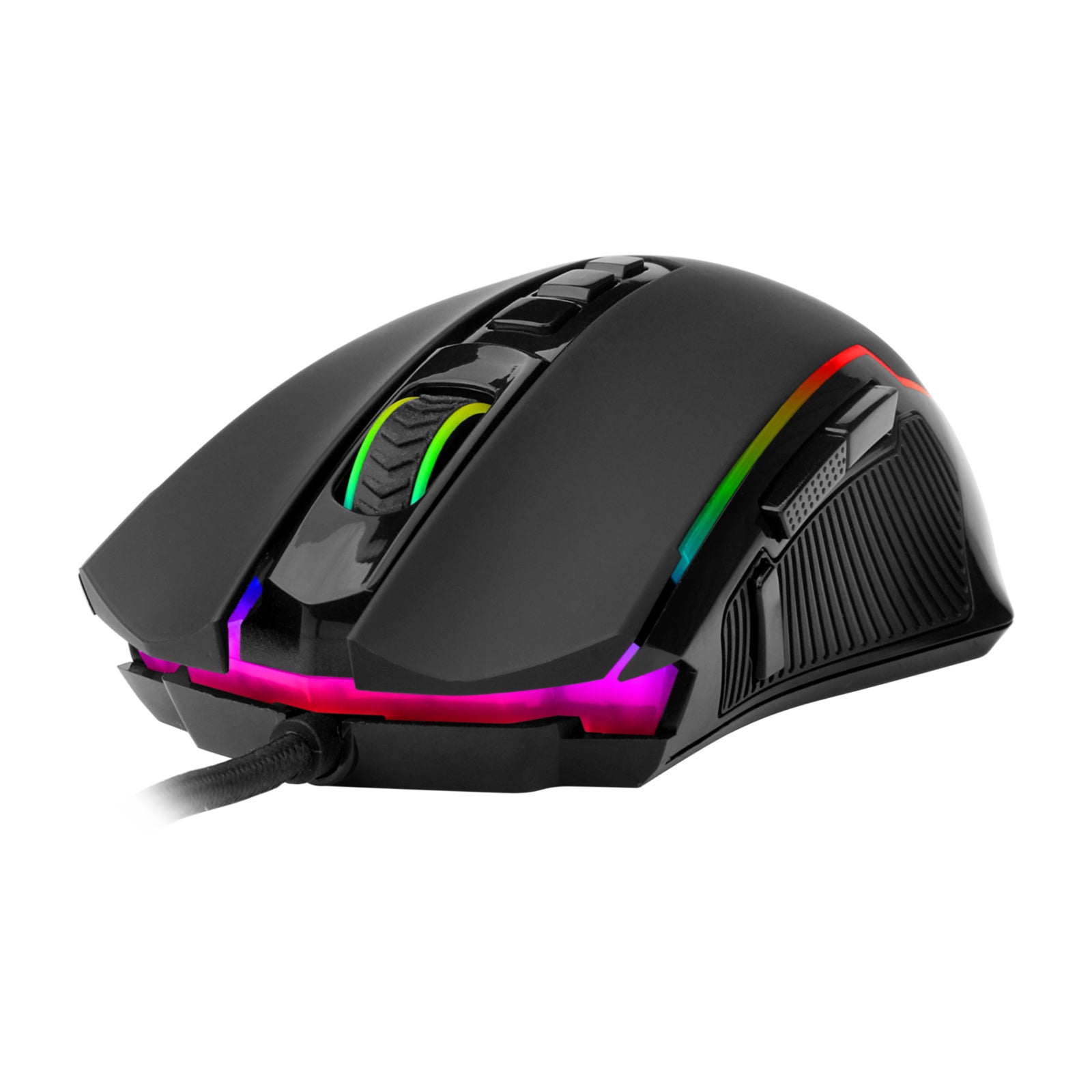 M910-K Gaming Mouse, Redragon PC Gaming Mice dengan Lampu Latar RGB, 8000 DPI yang Dapat Disesuaikan, Mouse Gaming Berkabel Optik dengan 9 Tombol yang Dapat Diprogram & Tombol Tembak, Mouse Gaming PC untuk Windows/Mac, Hitam