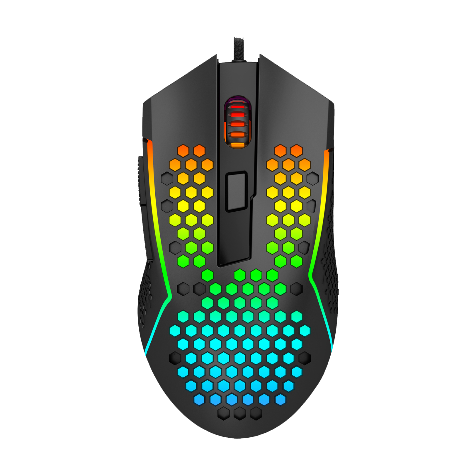 Redragon M987-K Mouse Gaming Ringan 55g Sarang Lebah RGB dengan Lampu Latar Kabel 6 Tombol yang Dapat Diprogram dengan 12400 DPI