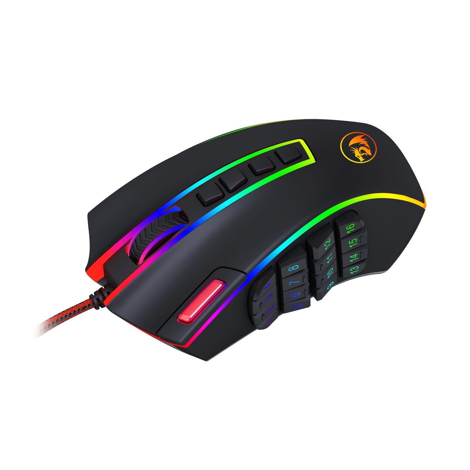 Redragon M990 MMO Gaming Mouse, 32000 DPI High Precision Wired RGB Gamer Mouse w/23 Programmable Buttons, 16 Side Macro Keys, Software Supports, Aluminum Base