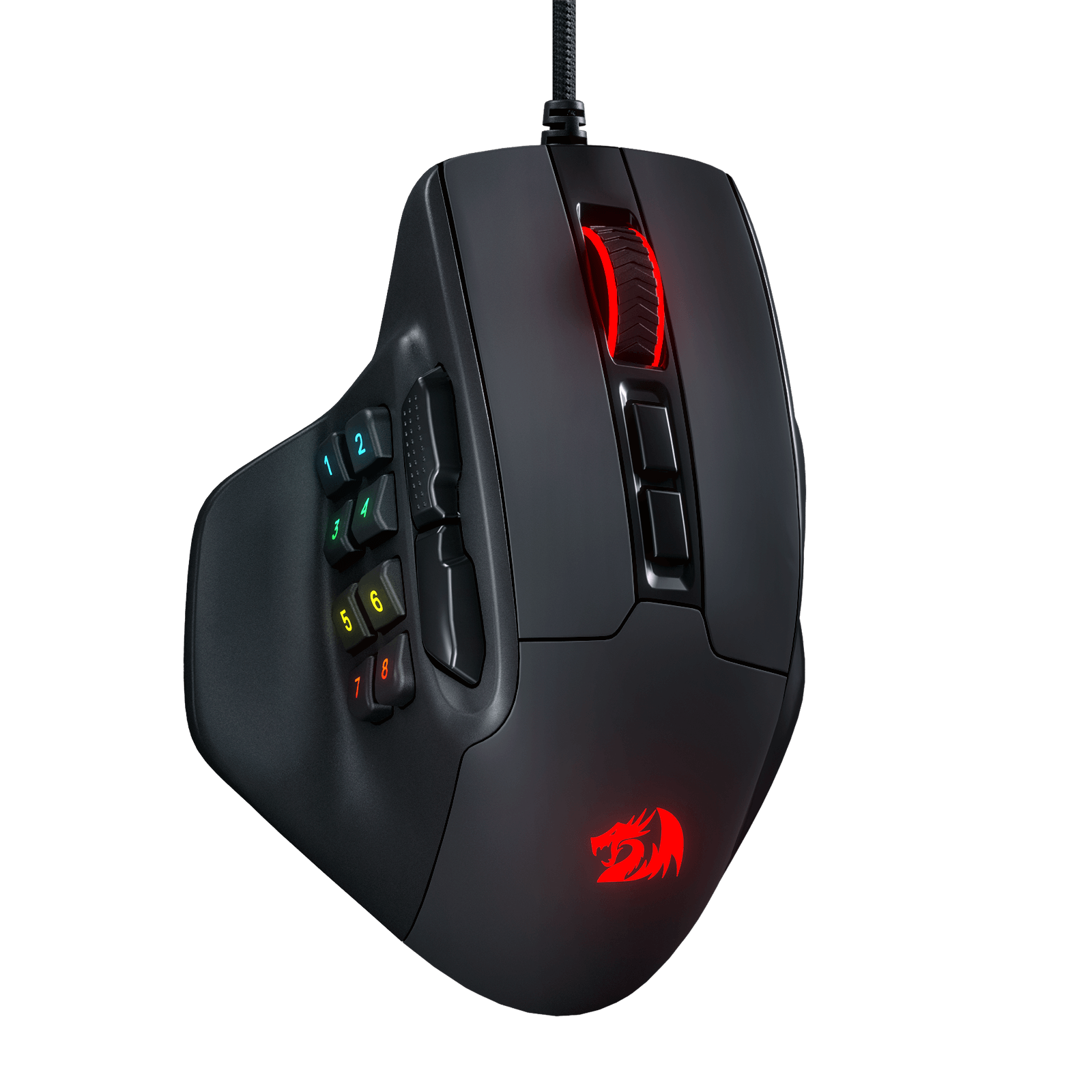 Redragon M811 Aatrox MMO Gaming Mouse, 15 Programmable Buttons Wired RGB Gamer Mouse w/ Ergonomic Natural Grip Build, 10 Side Macro Keys, Software Supports DIY Keybinds & Backlit