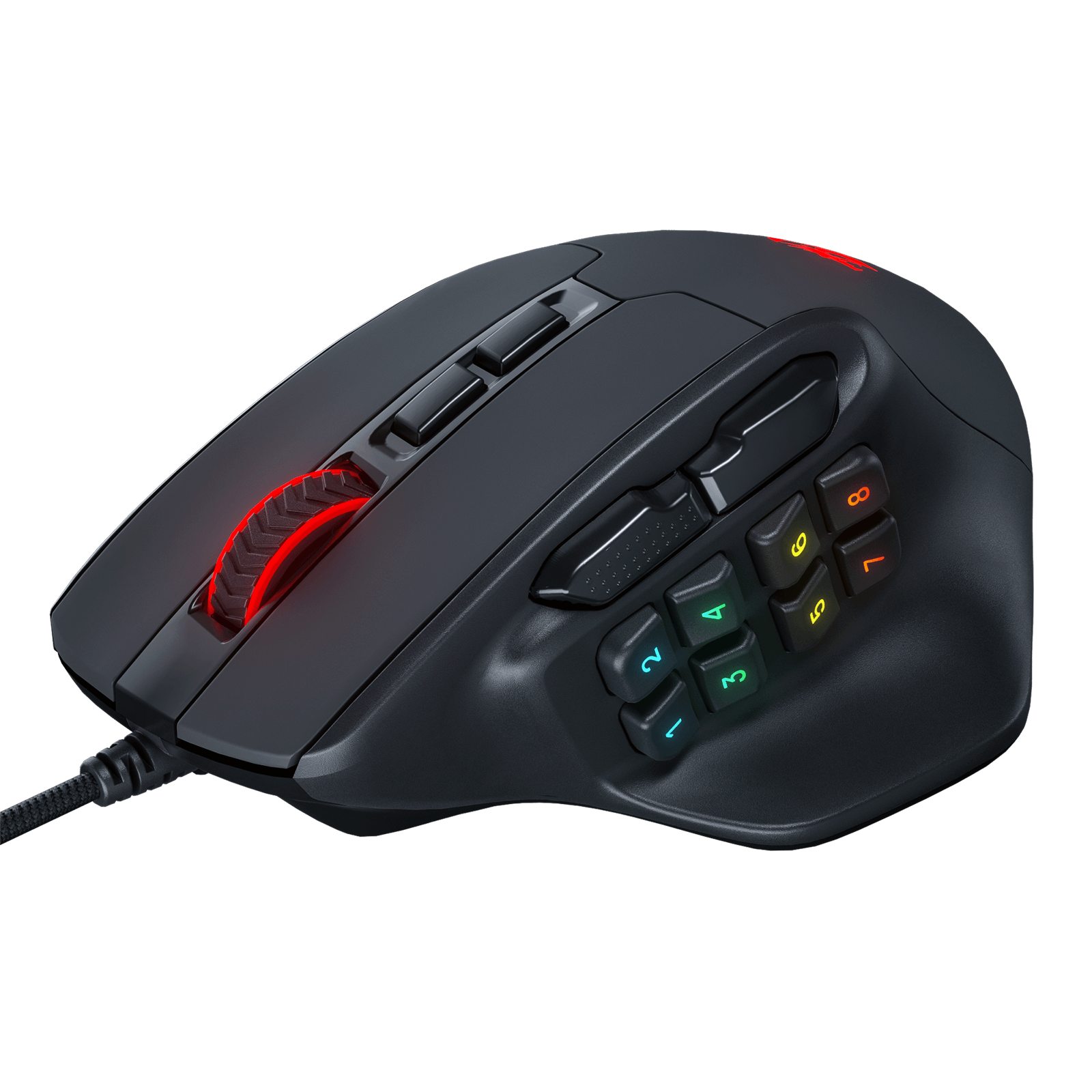Redragon M811 Aatrox MMO Gaming Mouse, 15 Programmable Buttons Wired RGB Gamer Mouse w/ Ergonomic Natural Grip Build, 10 Side Macro Keys, Software Supports DIY Keybinds & Backlit
