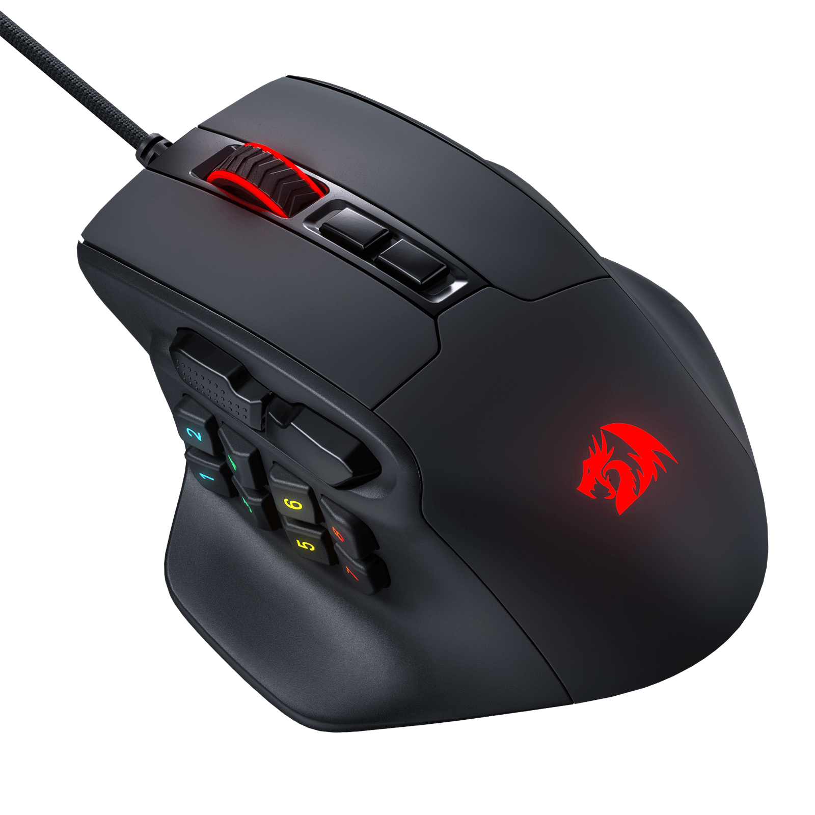 Redragon M811 Aatrox MMO Gaming Mouse, 15 Programmable Buttons Wired RGB Gamer Mouse w/ Ergonomic Natural Grip Build, 10 Side Macro Keys, Software Supports DIY Keybinds & Backlit