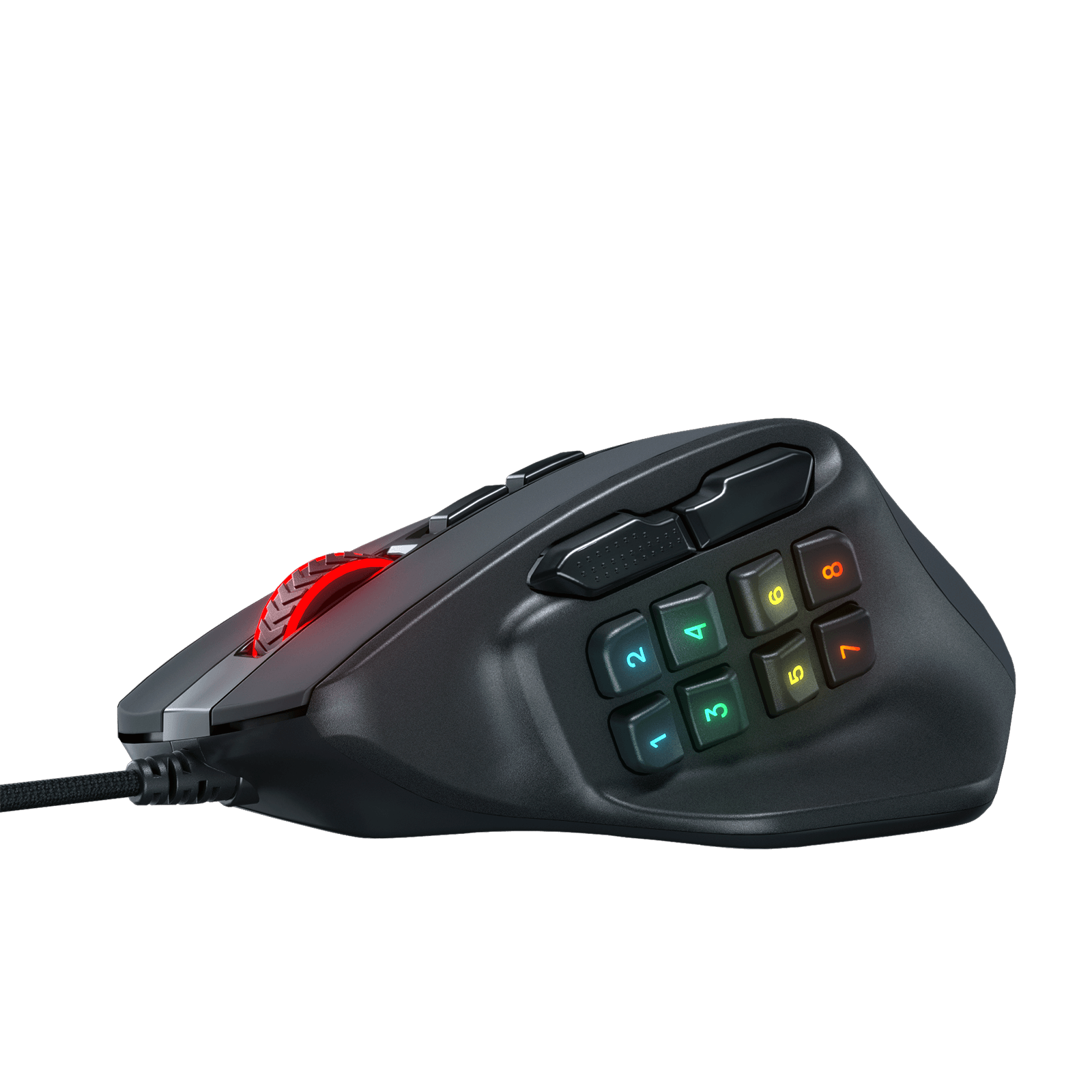 Redragon M811 Aatrox MMO Gaming Mouse, 15 Programmable Buttons Wired RGB Gamer Mouse w/ Ergonomic Natural Grip Build, 10 Side Macro Keys, Software Supports DIY Keybinds & Backlit