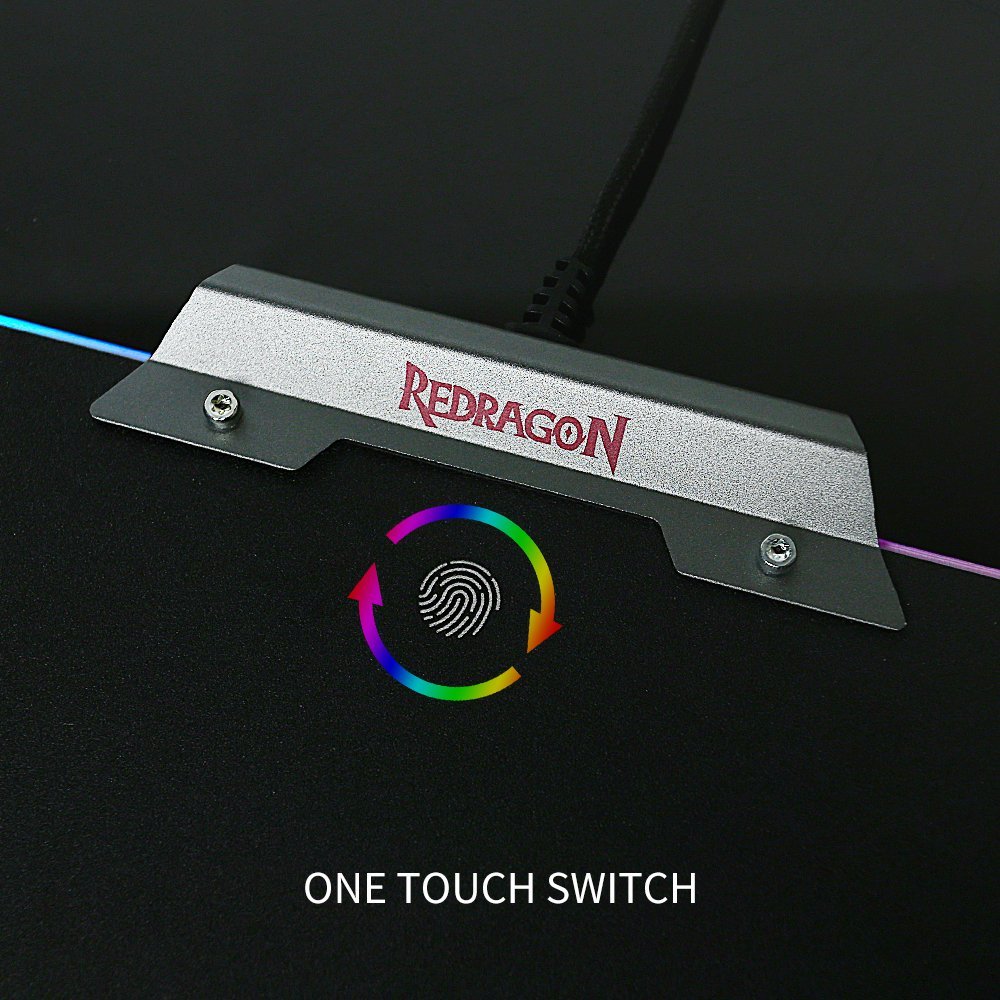 Redragon P011 Orion RGB Mousepad Gaming Mouse Mat dengan 9 Pengaturan Cahaya Berbeda, Permukaan Keras untuk Gamer Profesional 350 x 250 x 3.6mm