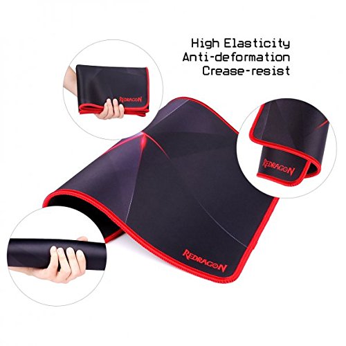 Redragon P012 Mouse Pad dengan Jahitan Tepi, Alas Mouse Bertekstur Premium, Mousepad Dasar Karet Anti Selip untuk Laptop, Komputer & PC, 12,8 x 10 x 0,11 inci