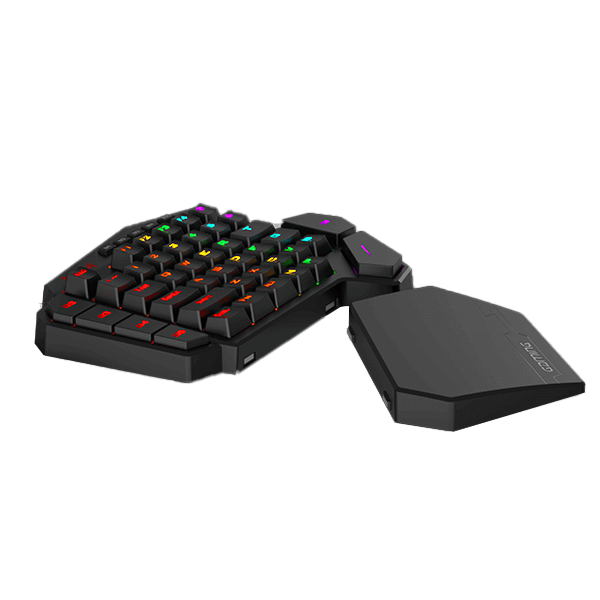 Redragon K585 DITI Wireless One-Handed Mechanical Keyboard, 42 Tombol 2.4Ghz RGB 40% Gaming Keypad dengan 7 Tombol Makro Onboard, Penopang Pergelangan Tangan yang Dapat Dilepas, Baterai 3000 mAh