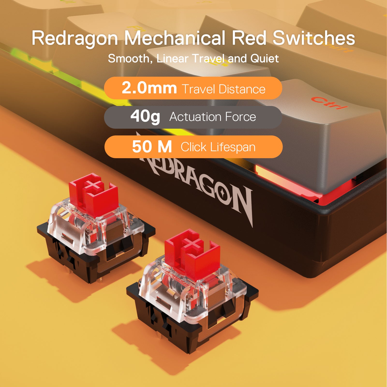 Redragon K644 SE 65% 3-Mode Wireless RGB Gaming Keyboard, 61 Keys Hot-Swappable Compact Mechanical Keyboard w/Upgrade Hot-Swap PCB Socket & Creative 1.2X Larger Size, Quiet Red Linear Switch