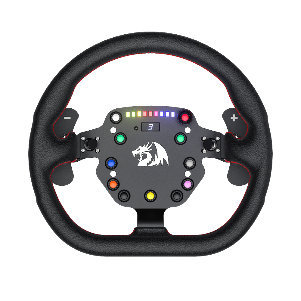 Redragon GT-32 Racing Wheel and Floor Pedals, Real Force Feedback Car Racing Simulator, PMSM Dual-Motor Control Box & Pedals, Non-Contact Hall Sensors, Supreme-Real Force Feedback Dedicated for Computer Gamer