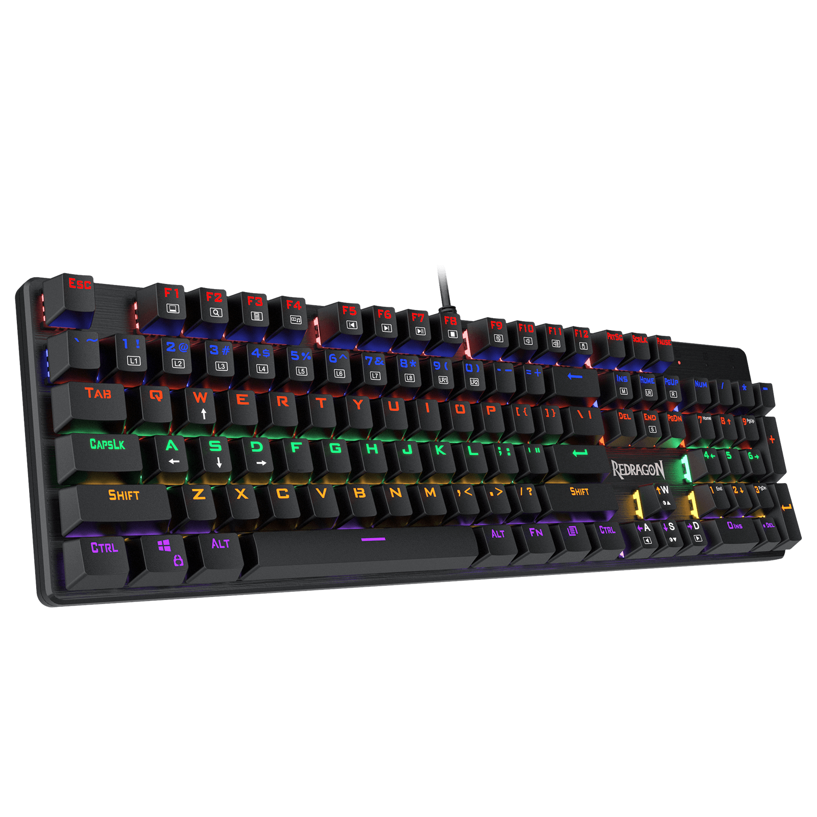 Keyboard Gaming Redragon K608 Valheim Rainbow, Keyboard Mekanis NKRO 104 Tombol