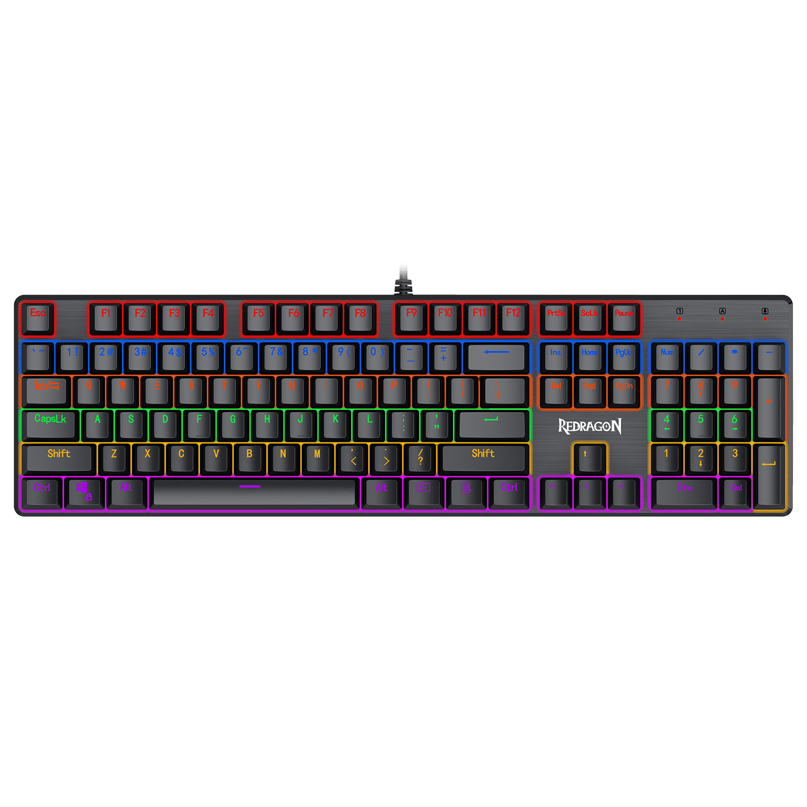 Keyboard Gaming Redragon K608 Valheim Rainbow, Keyboard Mekanis NKRO 104 Tombol