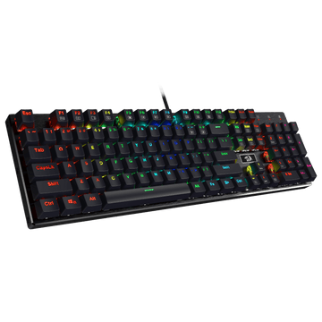 Redragon K556 RGB LED Backlit Wired Mechanical Gaming Keyboard, Basis Aluminium, 104 Tombol Standar