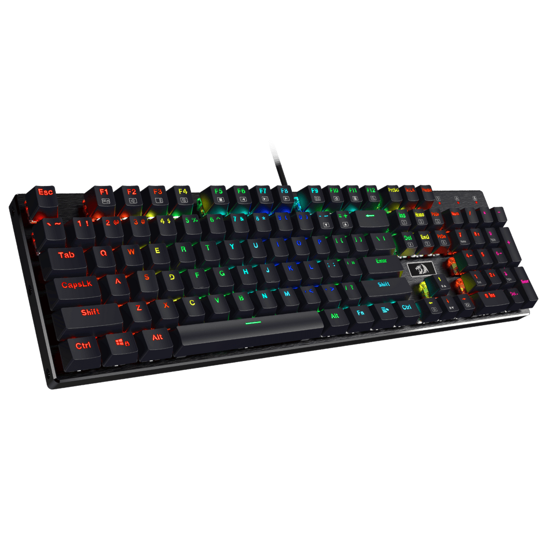 Redragon K556 Red Switches RGB LED Backlit Wired Mechanical Gaming Keyboard, Aluminum Base, 104 Standard Keys