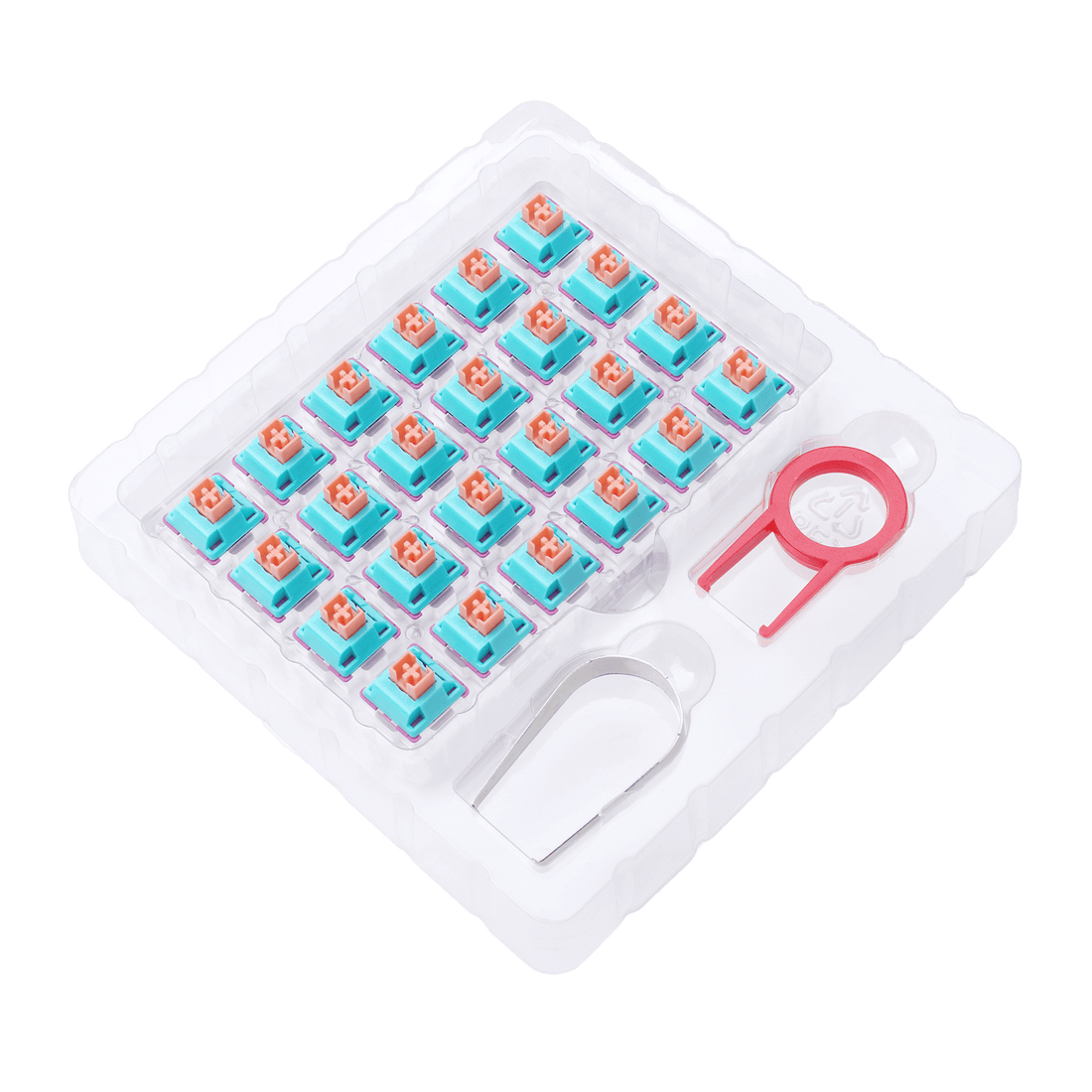 Redragon A113 Bullet-R Linear Mechanical Switch, Hot-Swappable DIY Keyboard Quiet Switch Mod, 50 Million Click(24 pcs Switches, Keycap + Switch Puller)