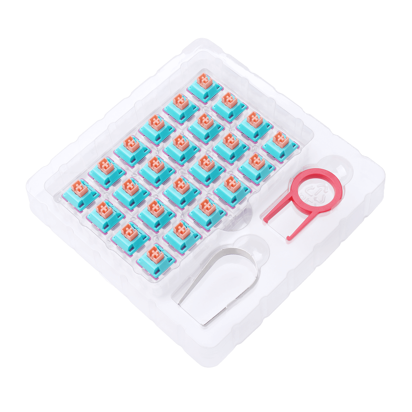 Redragon A113 Bullet-R Linear Mechanical Switch, Hot-Swappable DIY Keyboard Quiet Switch Mod, 50 Million Click(24 pcs Switches, Keycap + Switch Puller)