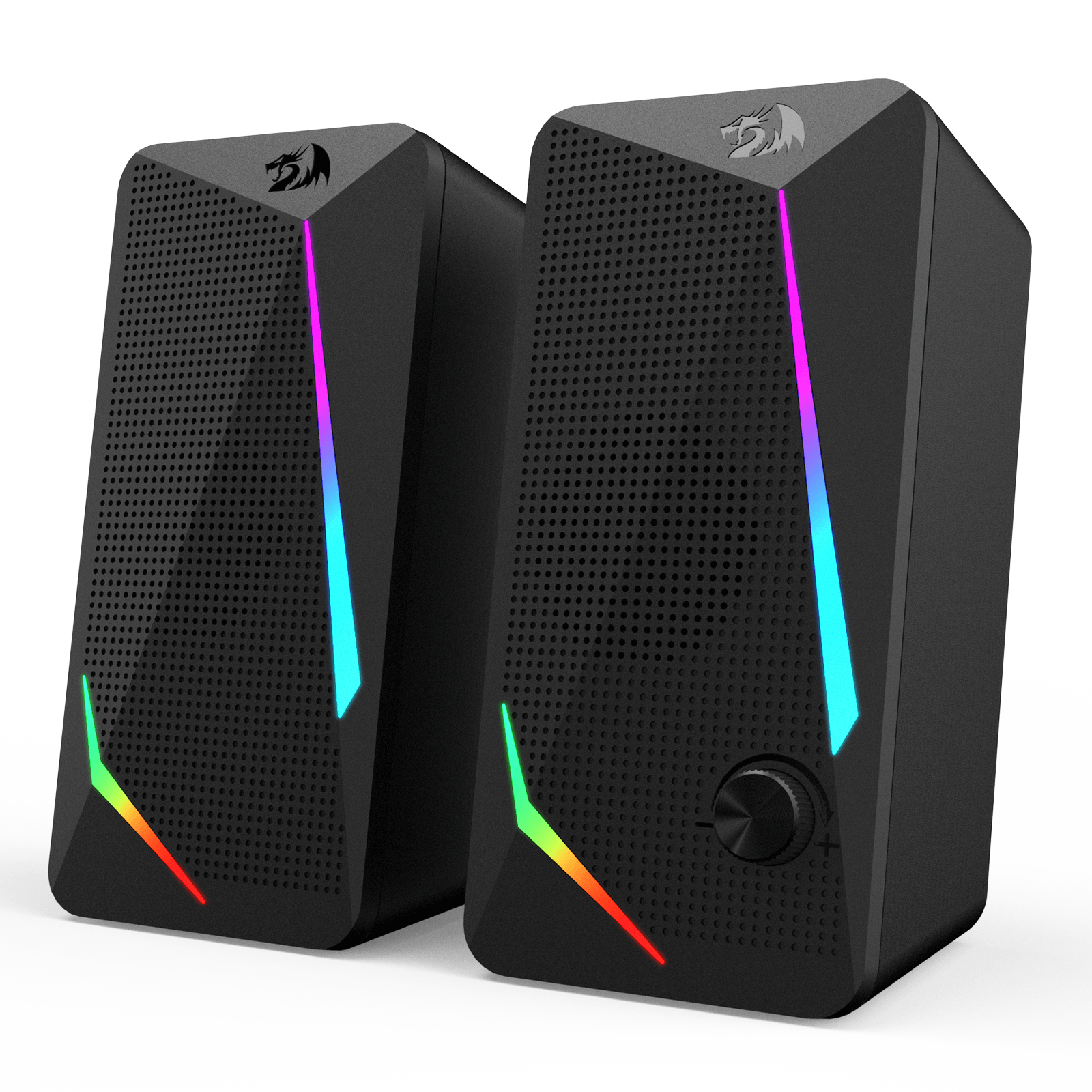Redragon GS510 Waltz Gaming Speaker 2.0 Channel Speaker Stereo Komputer PC dengan 4 Mode Lampu Latar LED Berwarna-warni