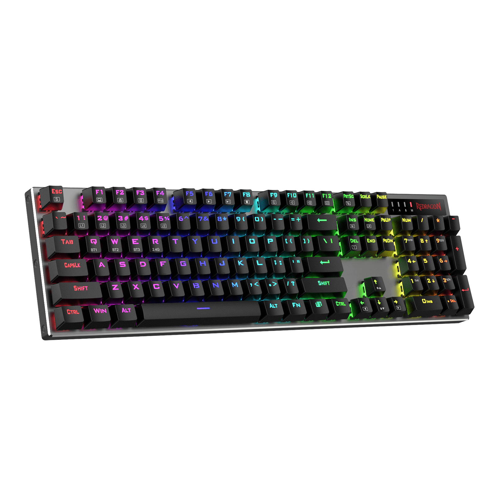 Redragon K556 PRO Upgraded Wireless RGB Gaming Keyboard, BT/2.4Ghz Tri-Mode Aluminum Mechanical Keyboard w/No-Lag Connection, Hot-Swap Linear Quiet Red Switch