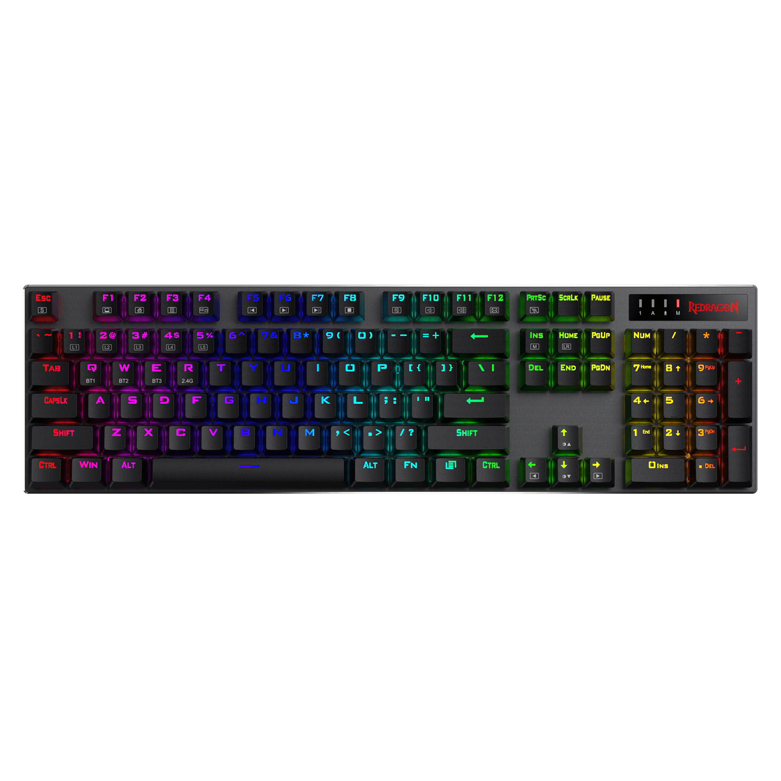 Redragon K556 PRO Upgraded Wireless RGB Gaming Keyboard, BT/2.4Ghz Tri-Mode Aluminum Mechanical Keyboard w/No-Lag Connection, Hot-Swap Linear Quiet Red Switch