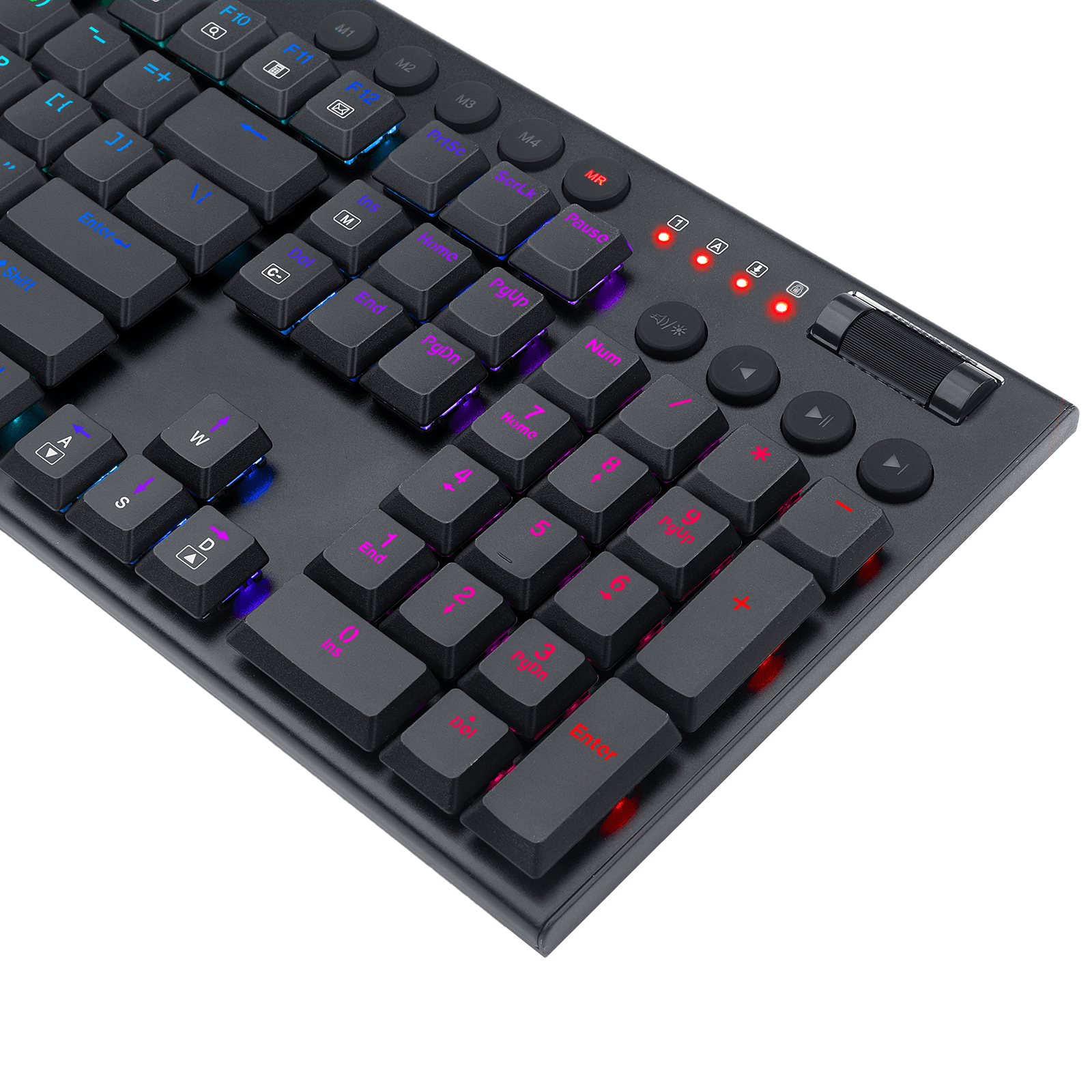 Redragon K619 Horus RGB Mechanical Keyboard, Ultra-Thin Designed Wired Gaming Keyboard w/Low Profile Keycaps, Dedicated Media Control & Linear Red Switch, Pro Software Supported