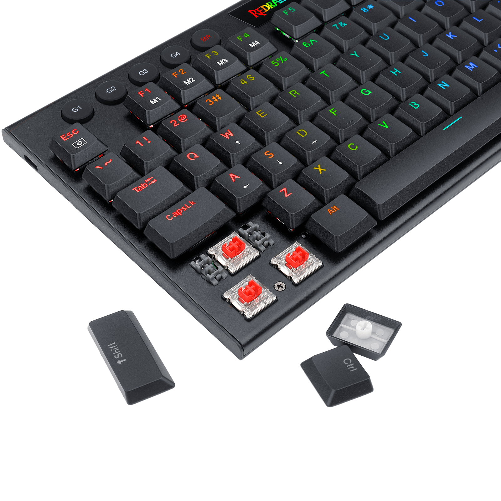 Redragon K619 Horus RGB Mechanical Keyboard, Ultra-Thin Designed Wired Gaming Keyboard w/Low Profile Keycaps, Dedicated Media Control & Linear Red Switch, Pro Software Supported