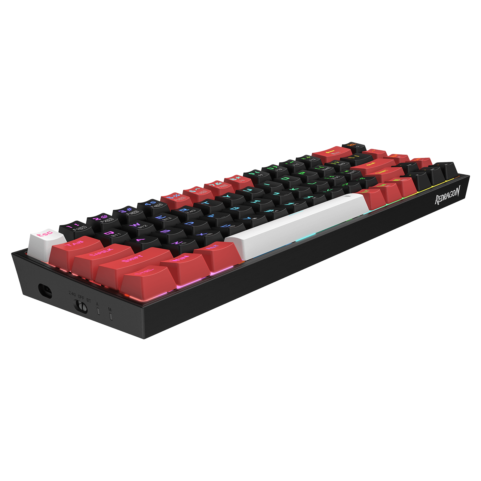 Redragon K631 PRO 65% 3-Mode Wireless RGB Gaming Keyboard, 68 Keys Hot-Swappable Compact Mechanical Keyboard w/Hot-Swap Free-Mod PCB Socket & Dedicated Arrow Keys, Quiet Red Linear Switch