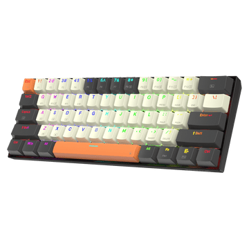 Redragon K644 SE 65% 3-Mode Wireless RGB Gaming Keyboard, 61 Keys Hot-Swappable Compact Mechanical Keyboard w/Upgrade Hot-Swap PCB Socket & Creative 1.2X Larger Size, Quiet Red Linear Switch