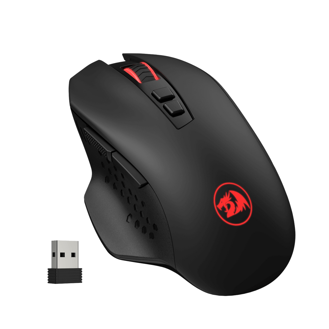 Redragon M656 Gainer Wireless Gaming Mouse, 4000 DPI 2.4Ghz Wireless Gamer Mouse w/ 5 DPI Levels, 7 Macro Buttons, Red LED Backlit & Pro Software/Drive Supported, for PC/Mac/Laptop