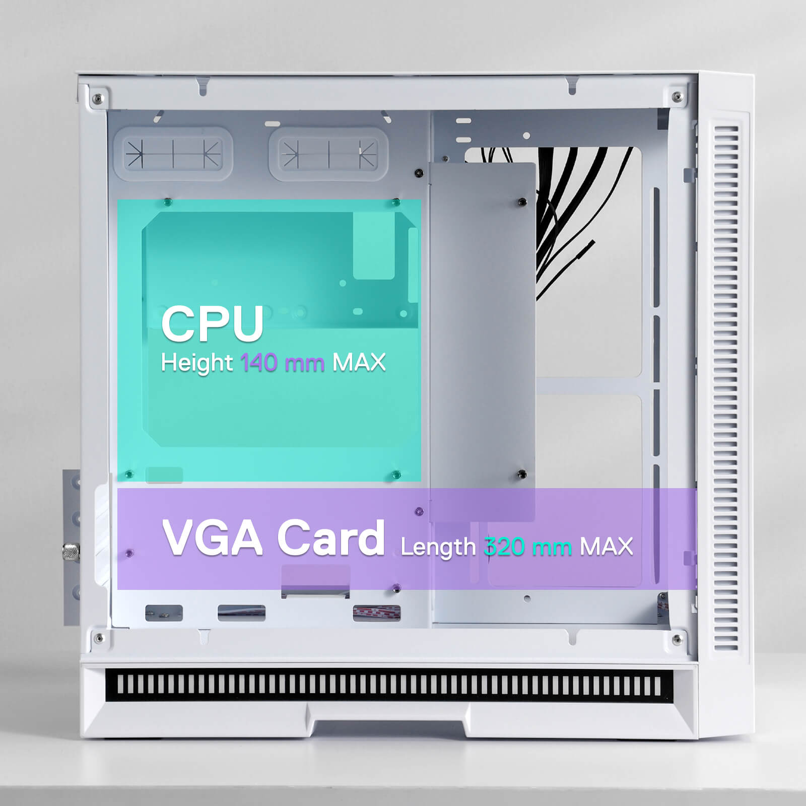 Redragon MC211 ITX Gaming PC Case, M-ATX Computer Chassis w/ 2 Tempered Glass Panels & High Airflow Perforated Panels, 240mm Radiator Support, Rhythm Sync Lighting Bar, Easy Cable Management, White