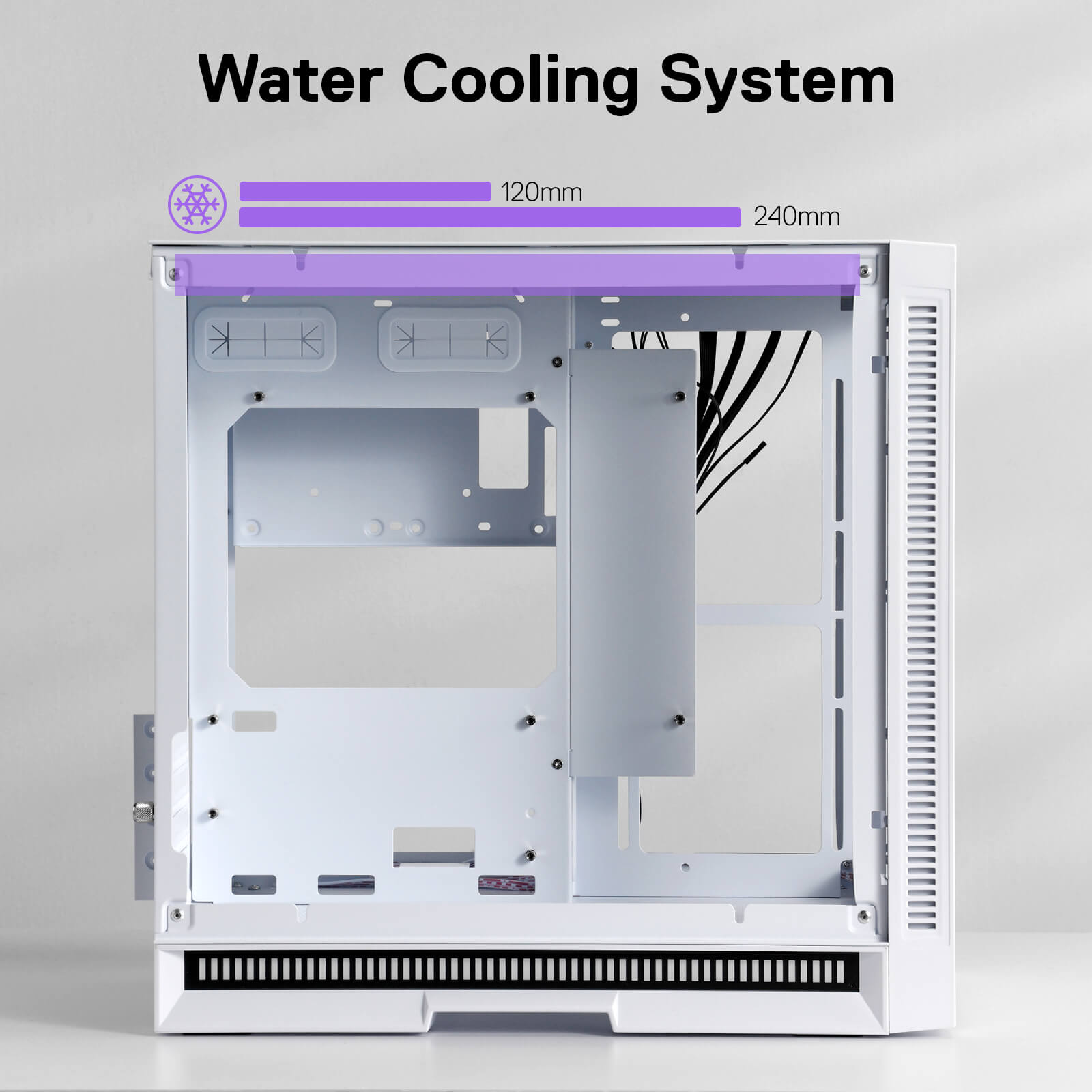 Redragon MC211 ITX Gaming PC Case, M-ATX Computer Chassis w/ 2 Tempered Glass Panels & High Airflow Perforated Panels, 240mm Radiator Support, Rhythm Sync Lighting Bar, Easy Cable Management, White