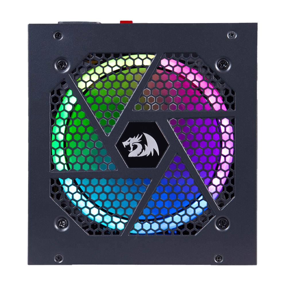 Redragon PSU007 80+ Gold 850 Watt ATX Fully Modular Power Supply dengan Sertifikasi 80 Plus Gold, Ukuran Ringkas 160mm dan Kipas RGB Kebisingan Rendah 0 RPM, 100% Kapasitor Jepang, Kabel Mod Penuh