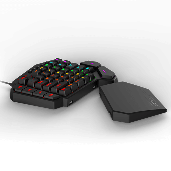 Redragon K585 DITI Papan Ketik Gaming Mekanik RGB Satu Tangan, Tombol Biru, Papan Tombol Gaming Profesional dengan 7 Tombol Makro Onboard, Sandaran Pergelangan Tangan yang Dapat Dilepas, 42 Tombol