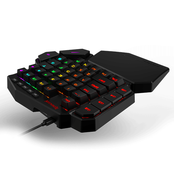 Redragon K585 DITI Papan Ketik Gaming Mekanik RGB Satu Tangan, Tombol Biru, Papan Tombol Gaming Profesional dengan 7 Tombol Makro Onboard, Sandaran Pergelangan Tangan yang Dapat Dilepas, 42 Tombol