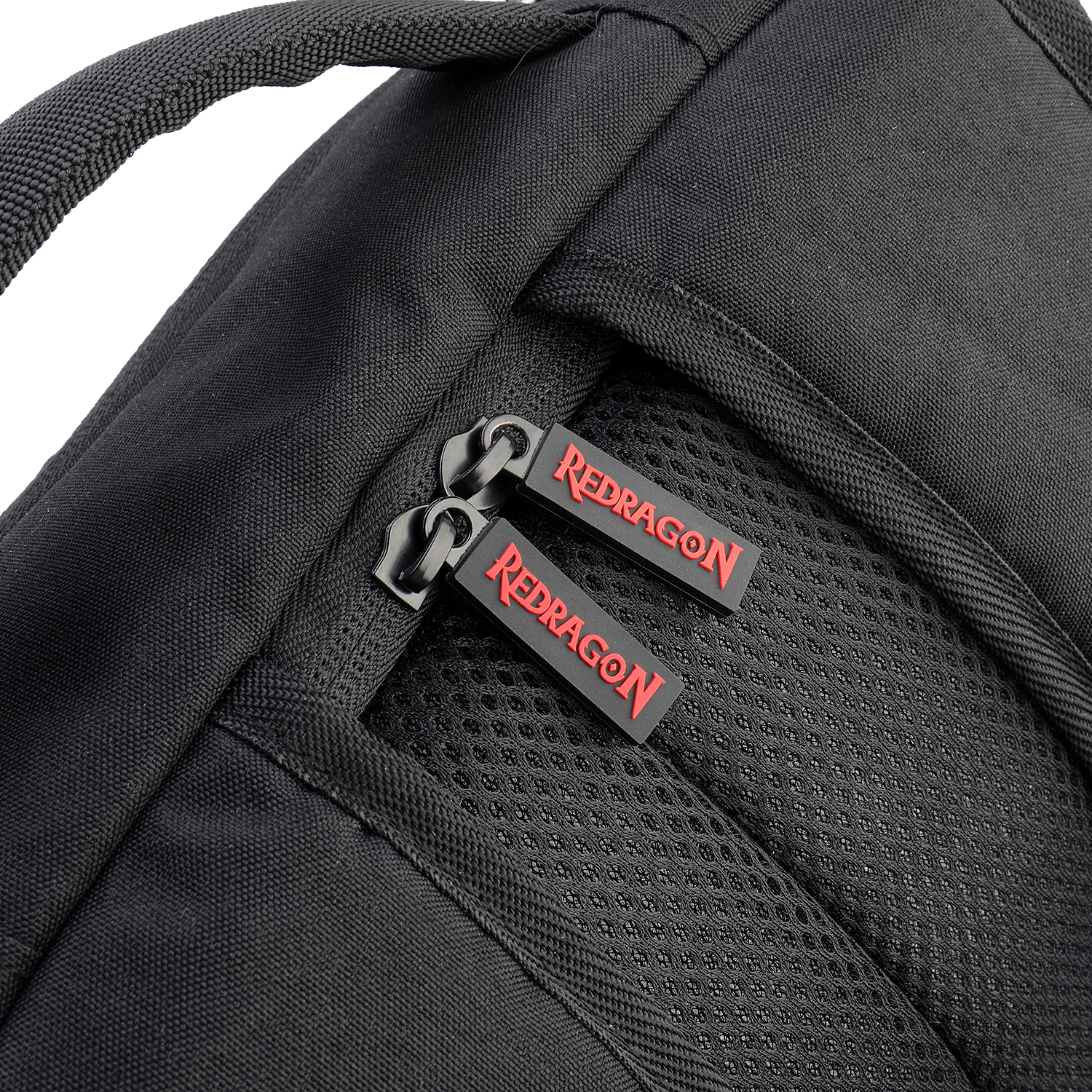 Redragon GB-76 Ransel Laptop Travel, Ransel Gaming Komputer Workstation Bisnis dengan Lapisan Kain Ganda Tahan Lama, Cetakan Logo Garis Modern & Saku Depan Besar, Muat Laptop hingga 18"
