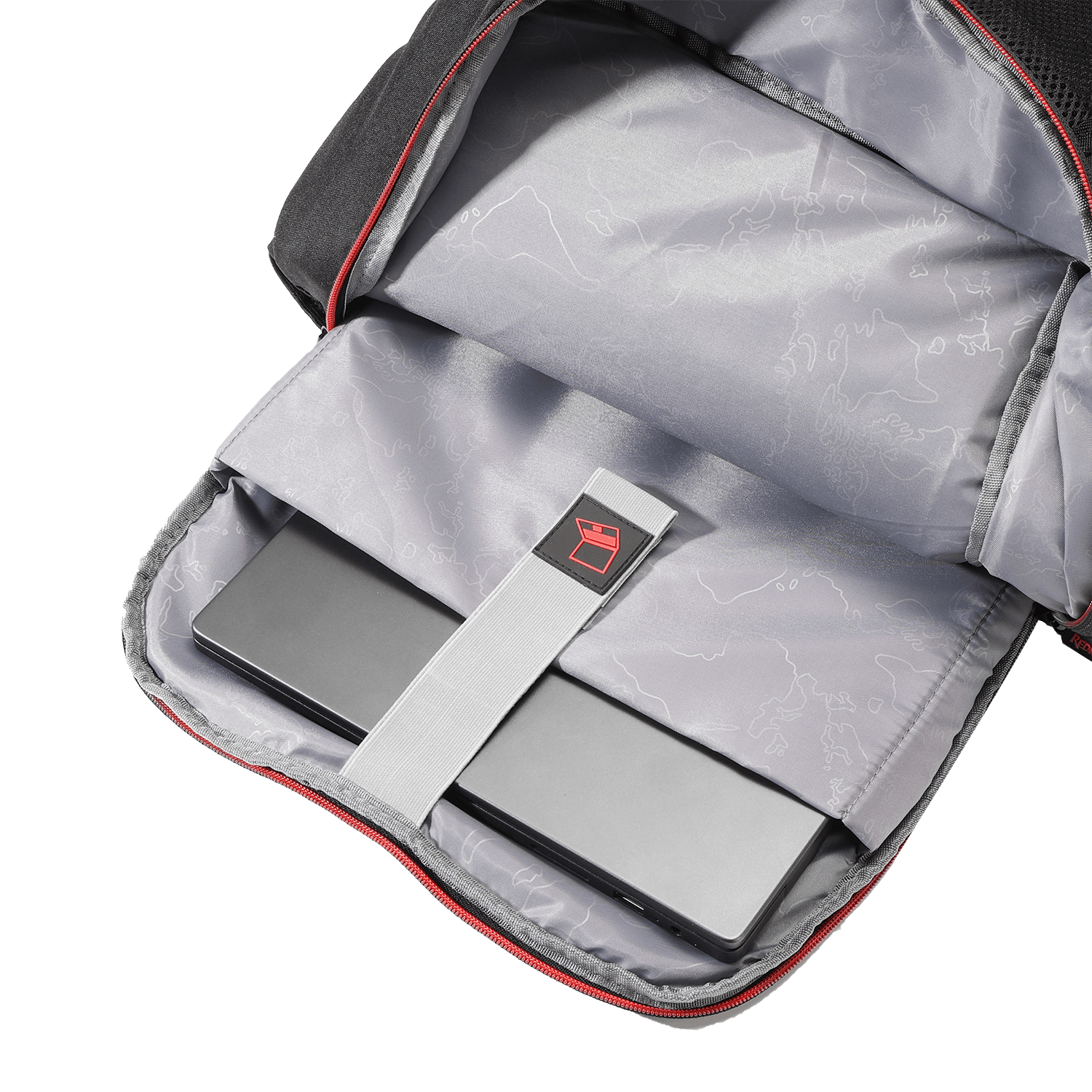 Redragon GB-76 Ransel Laptop Travel, Ransel Gaming Komputer Workstation Bisnis dengan Lapisan Kain Ganda Tahan Lama, Cetakan Logo Garis Modern & Saku Depan Besar, Muat Laptop hingga 18"