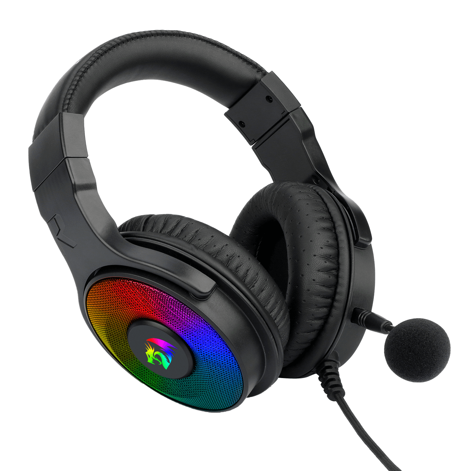 Redragon H350 Pandora RGB Wired Gaming Headset, Dynamic RGB Backlight - Stereo Surround-Sound - 50MM Drivers - Detachable Microphone